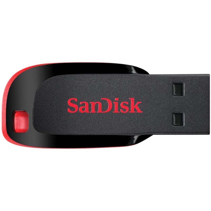 Pendrive SanDisk Cruzer Blade Z50 64GB Preto/Vermelho
