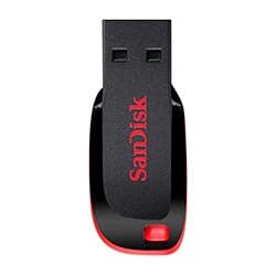 Pendrive SanDisk Cruzer Blade 64GB USB 2.0 Preto / Vermelho