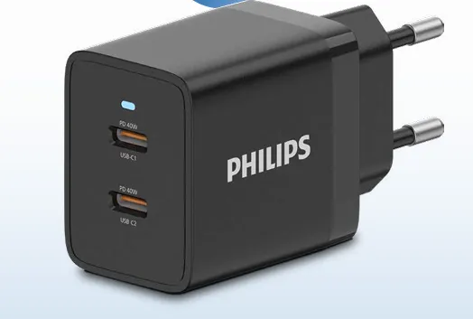 Philips Cargador DLP4322CB/70 USB-C/A 33W Preto
