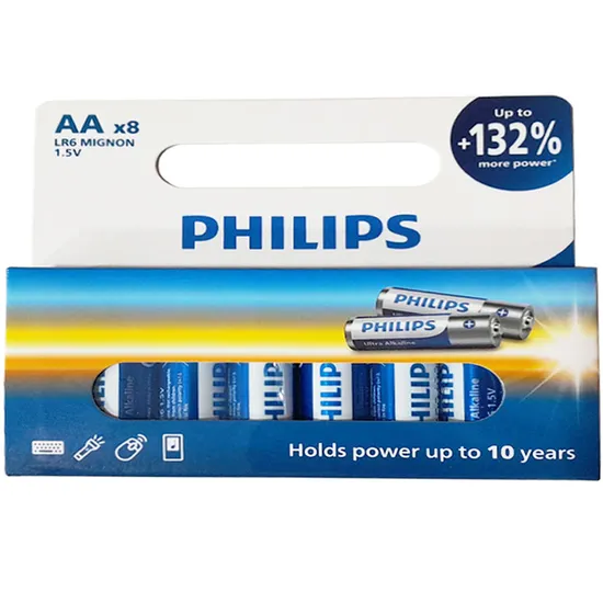 Pilhas Philips LR6E8B/17 2500mAh Aa (8 Unidades) Azul