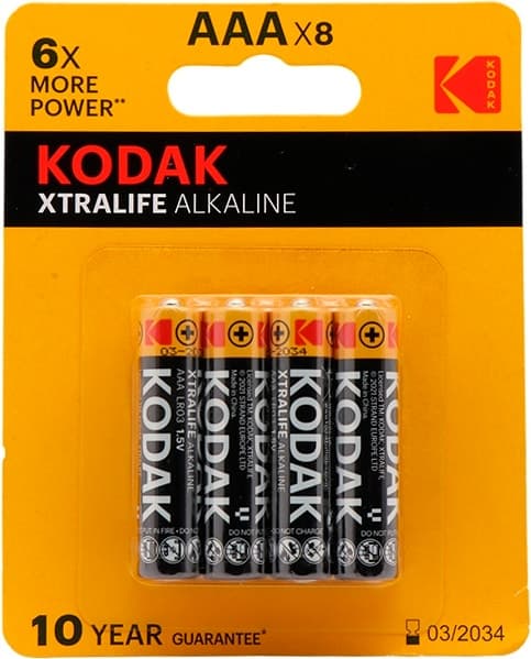 Pilha Kodak Xtralife Alkaline AAAx8 (8 Unidades)