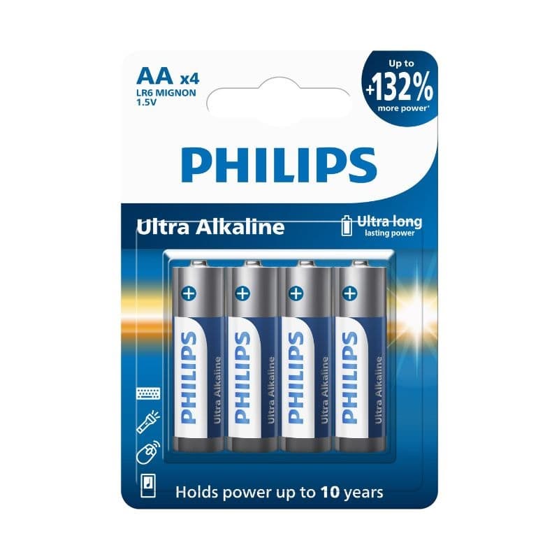 Pilha Philips Aa Ultra Alkaline LR6E4B/70 (4 Unidades)