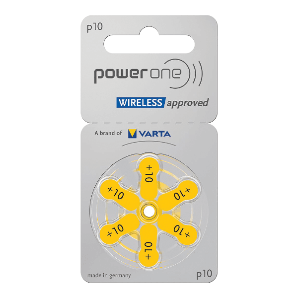 Pilha Power One P10 Zinc-Air Com 6 Unidades para Audífono 1.45V