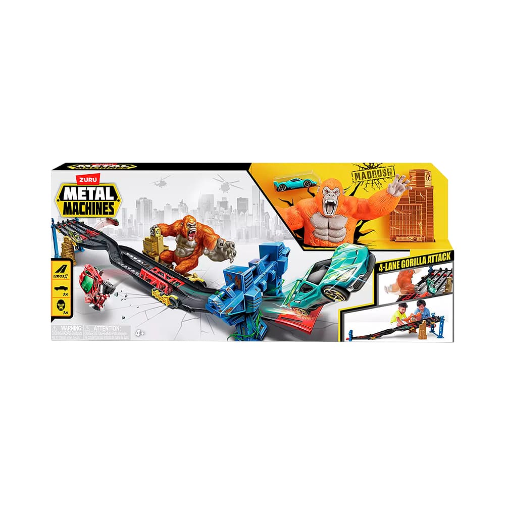 Pista de Jogo Metal Machines 4-Lane Gorilla Attack