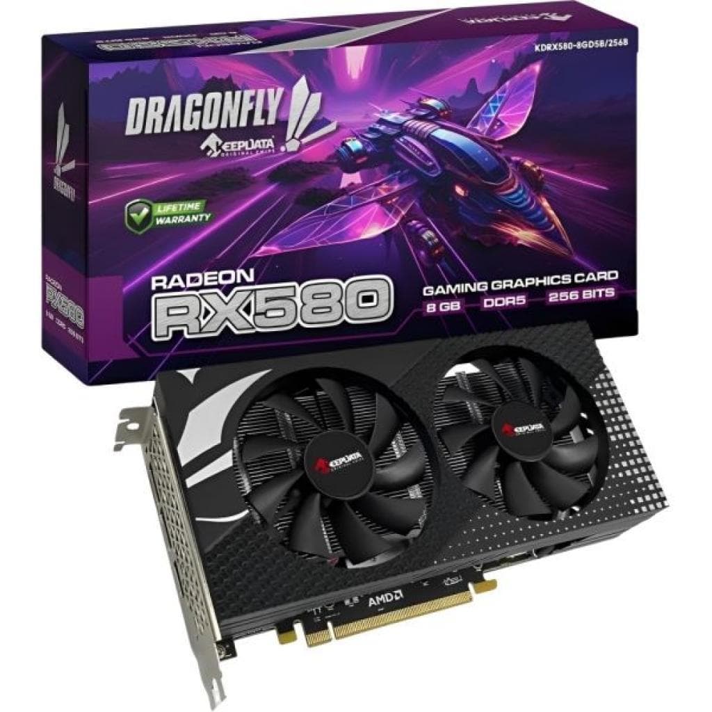 Placa de Vídeo Keepdata Dragonfly Gaming 16GB Rx580 Preto Kdrx580-16GD5B