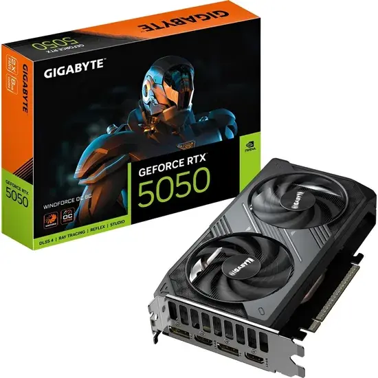 Placa de Vídeo Gigabyte GeForce RTX 5050 Windforce Oc 8GB
