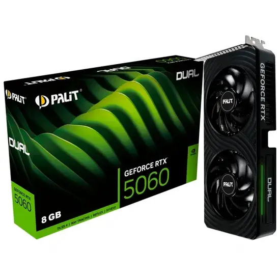 Placa de Vídeo 8GB Exp. Gf-RTX5060 Palit Dual NE75060019P1-GB2063D