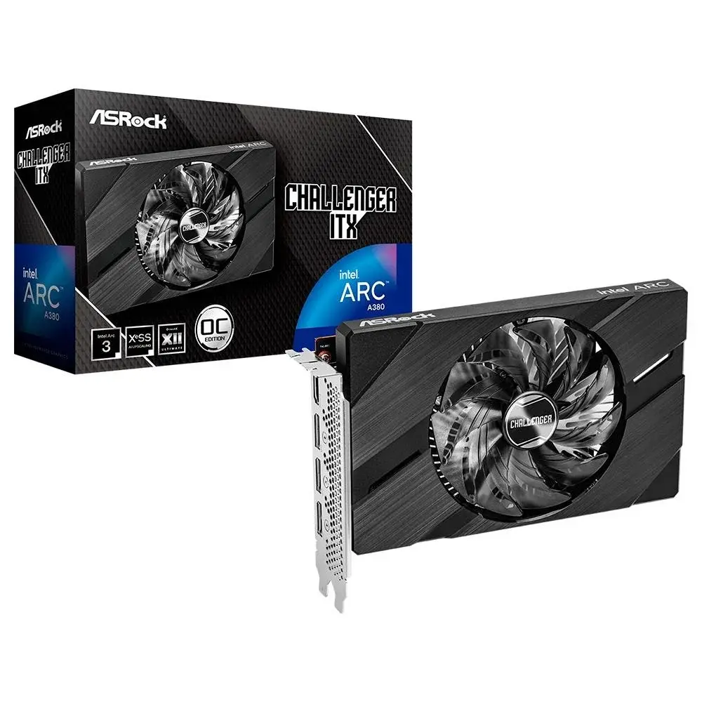Placa de Vídeo ASRock Intel Arc A380 Challenger Itx 6GB Gddr6
