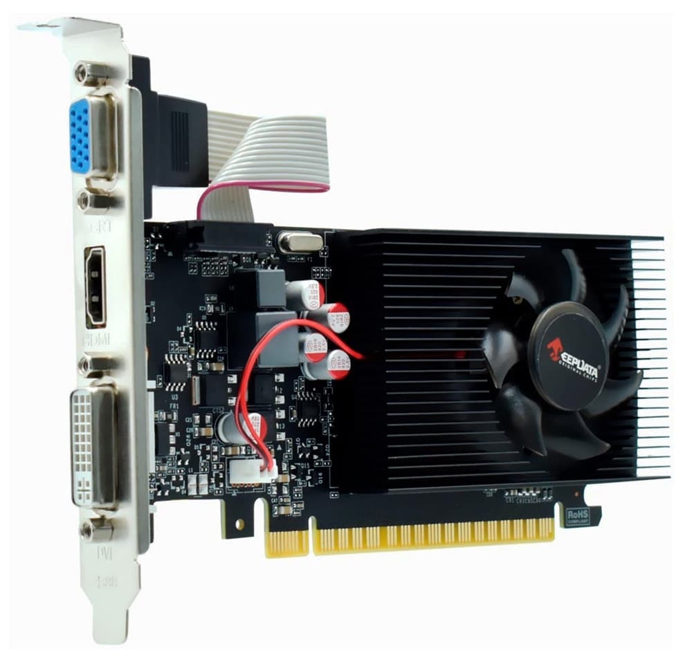 Placa de Vídeo Keepdata GeForce Gt730 Ddr3 Low Profile 2GB 128 Bits