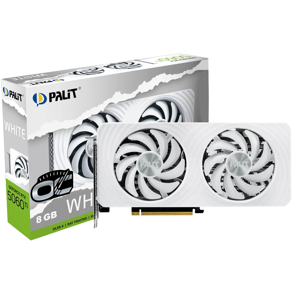 Placa de Vídeo Palit White Oc 8GB GeForce RTX5060TI Gddr7