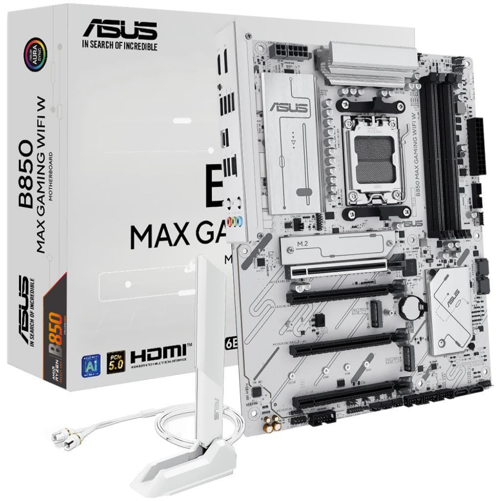 Placa-mãe Asus B850 Max Gaming W Wi-Fi Branca