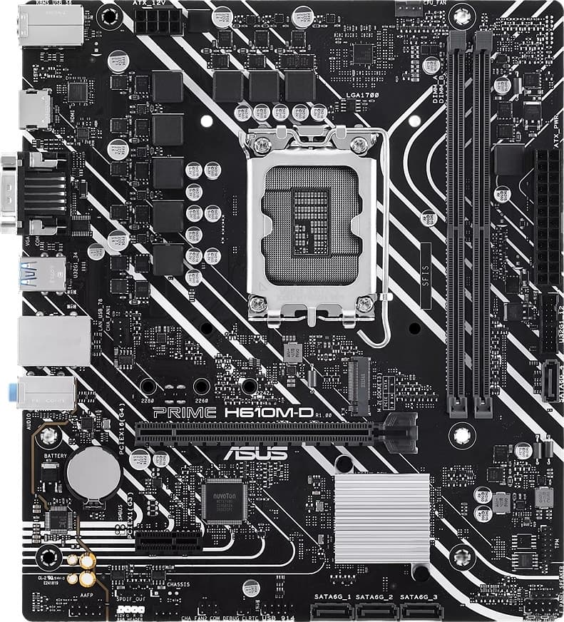 Placa-mãe Asus Prime H610M-D LGA1700/2xDDR5/PCI-E/M.2/HDMI/VGA/SATA