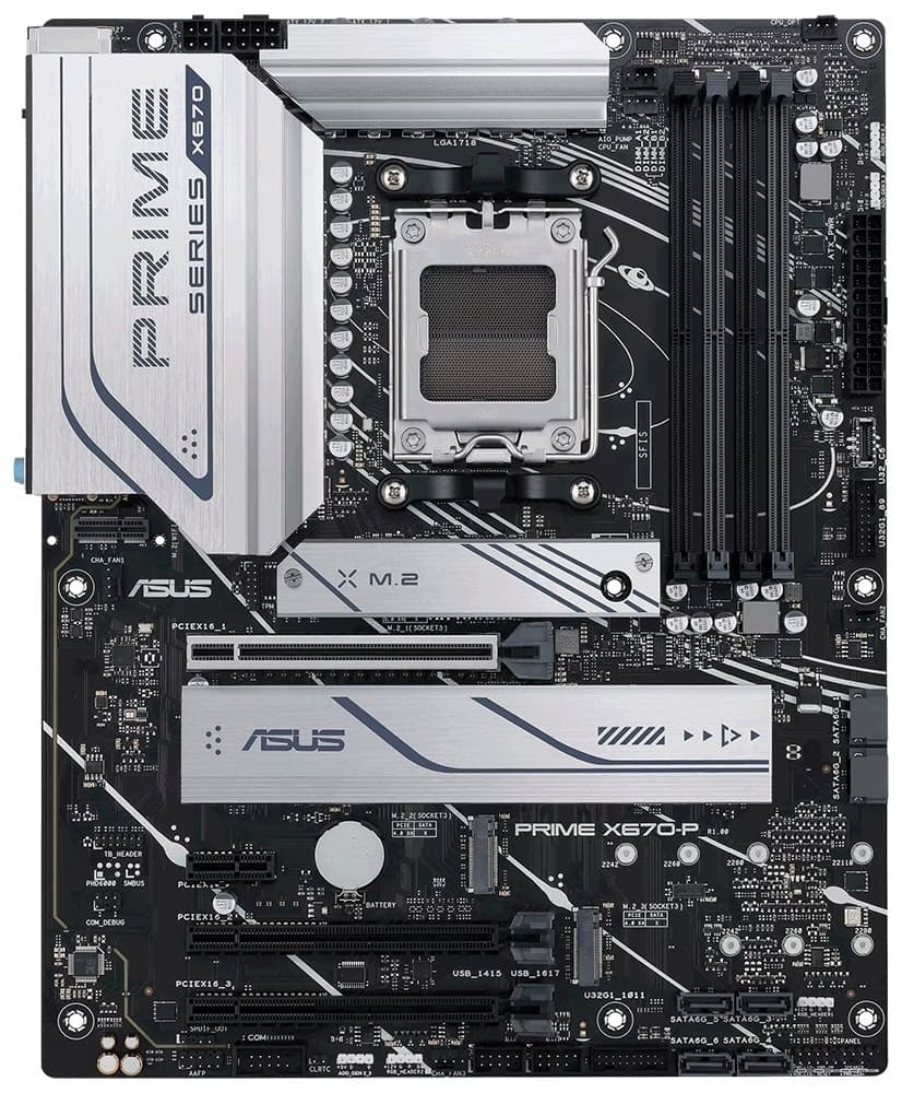 Placa-mãe Asus Prime X670-P AM5/4xDDR5/PCI-E/M.2/HDMI/DP/USB-C