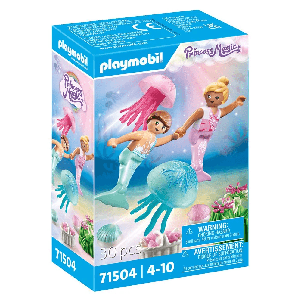 Brinquedo Playmobil Mermaid Kids com Água-viva 71504