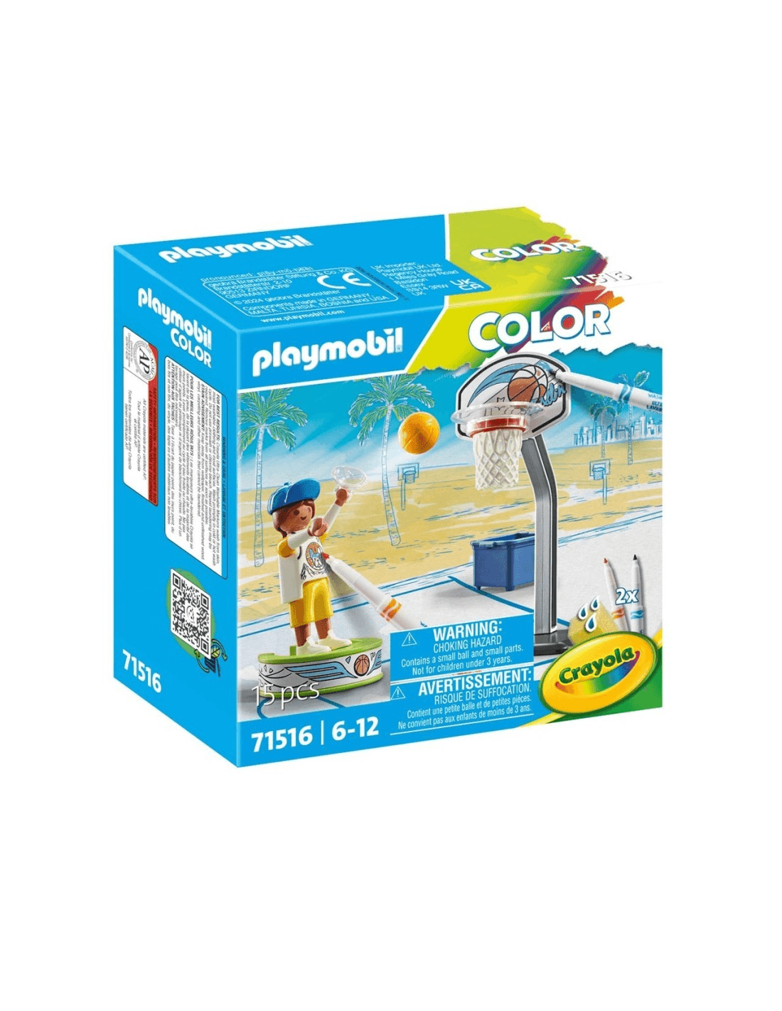 Playmobil Brinquedo Skater com Bola de Basquete 71516