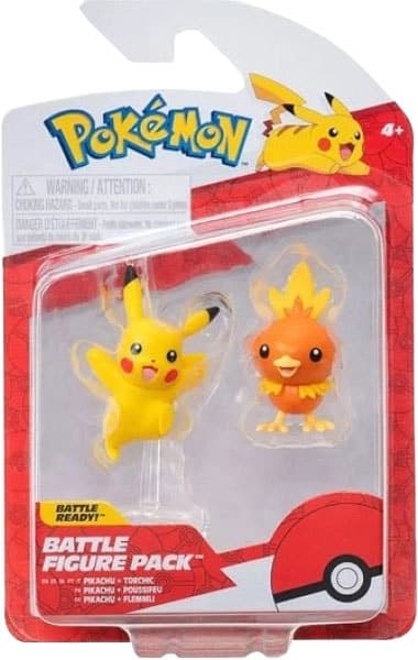 Figura de Batalha Pokémon Lechonk+Pikachu Jazwares Pkw3591