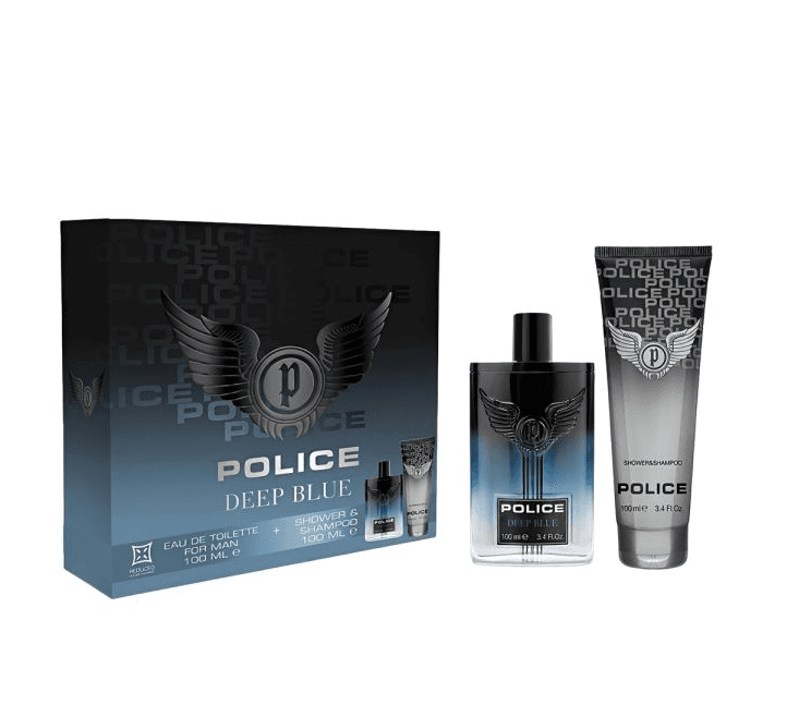 Perfume Police Deep Blue Eau de Toilette 100ml + Shower & Shampoo 100ml