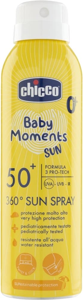 Protetor Solar Spray Chicco Baby Moments Spf 50+ 150mL