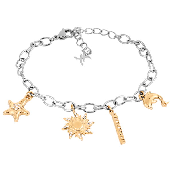 Pulseira Feminina Daniel Klein Dkj.13.10008-3 Prata/Dourado