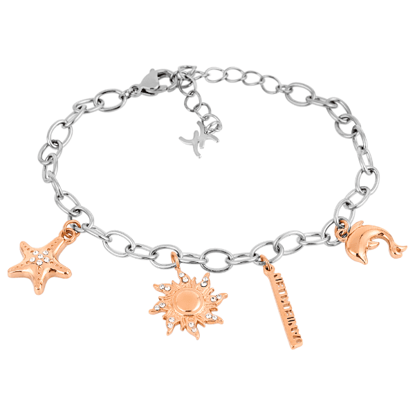 Pulseira Feminina Daniel Klein Dkj.13.10008-4 Prata/Rose Gold