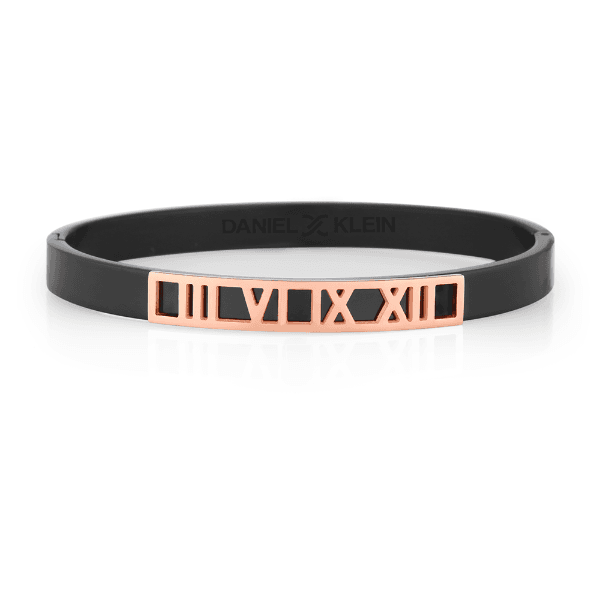 Pulseira Feminina Daniel Klein Dkj.2.2077-4 Preto/Rose Gold