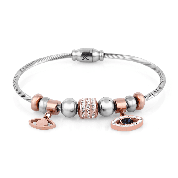 Pulseira Feminina Daniel Klein Dkj.3.2088-3 Prata/Rose Gold