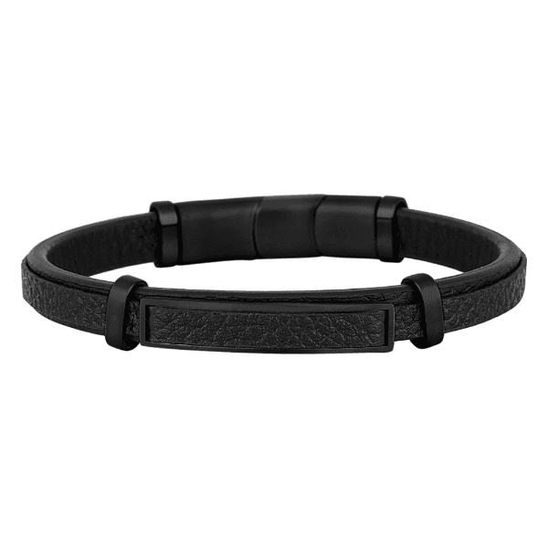 Pulseira Masculina Daniel Klein Dkj.14.10007-1 Couro Preto