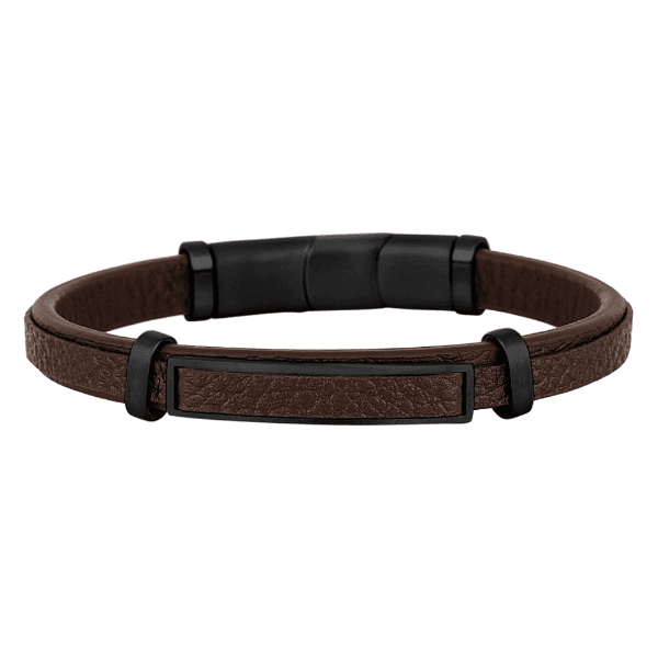 Pulseira Masculina Daniel Klein Dkj.14.10007-3 Couro Marrom/Preto