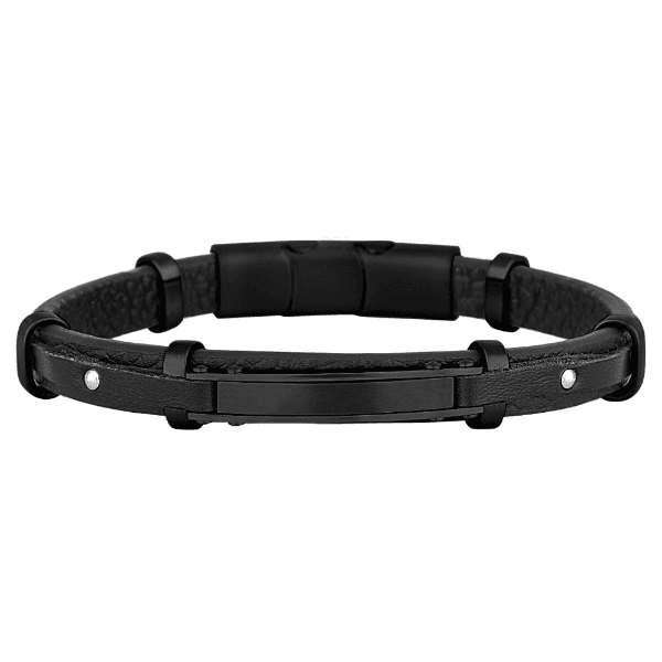 Pulseira Masculina Daniel Klein Dkj.14.10008-1 Couro Preto