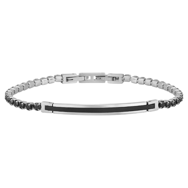 Pulseira Masculina Daniel Klein Dkj.16.10005-1 Prata/Preto