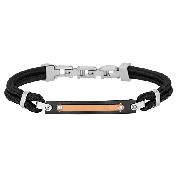 Pulseira Masculina Daniel Klein Dkj.16.10007-1 Preto/Prata/Rose Gold
