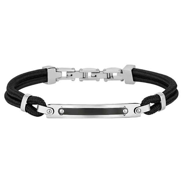 Pulseira Masculina Daniel Klein Dkj.16.10007-3 Preto/Prata