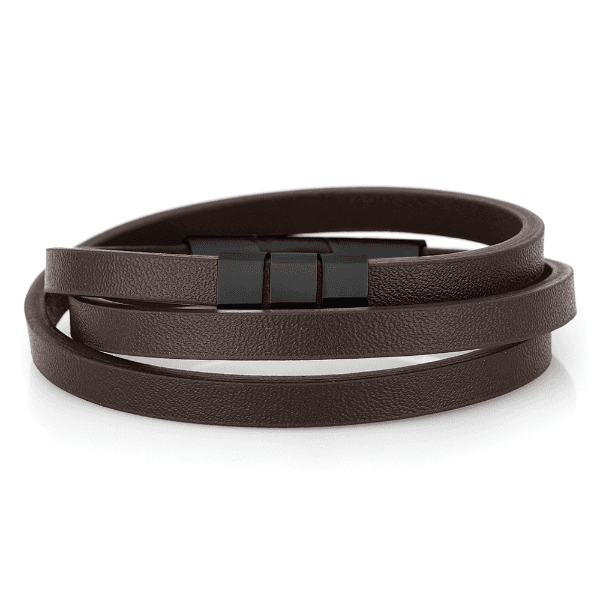 Pulseira Masculina Daniel Klein Dkj.6.10033-3 Couro Marrom/Preto