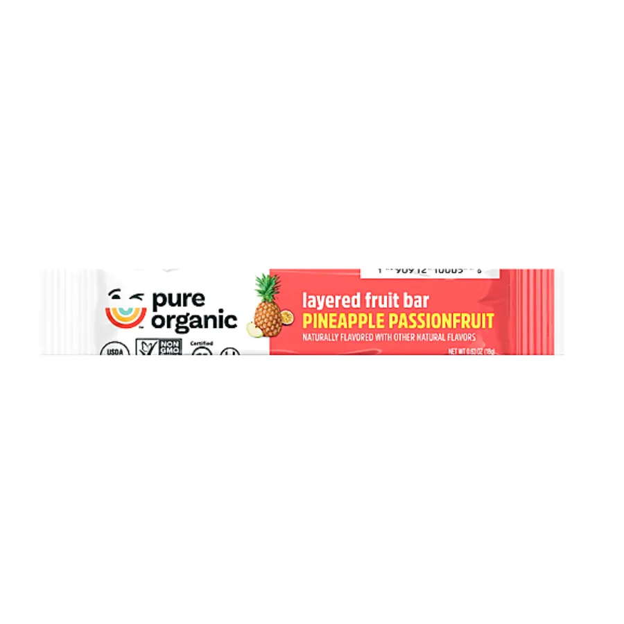 Snack Pure Organic Barra De Frutas Organica Pineapple Passionfruit 18G