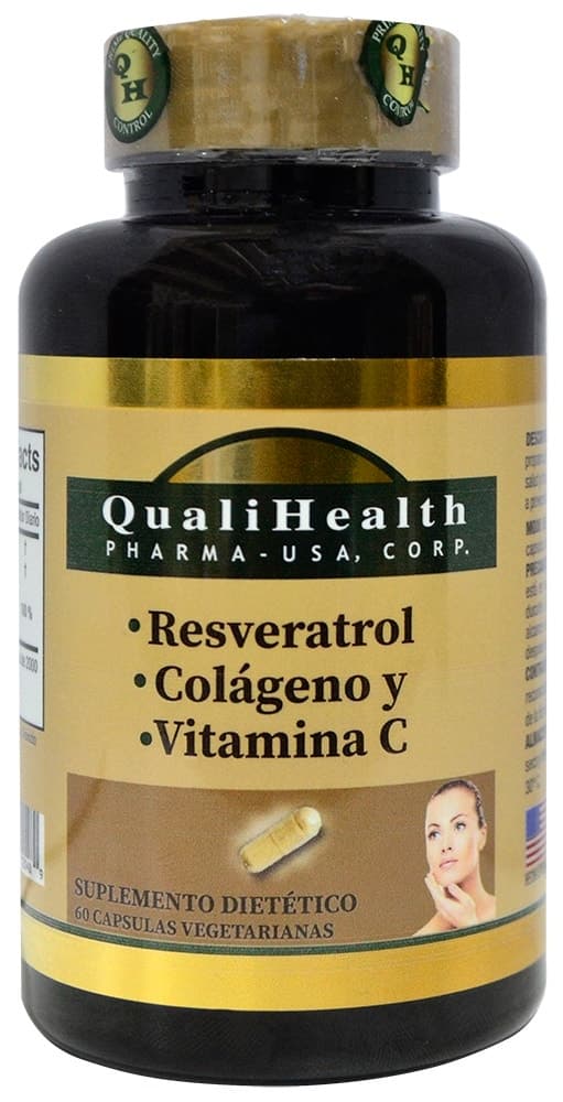 Suplemento Qualihealth Resveratrol Colágeno e Vitamina C (60 Cápsulas)
