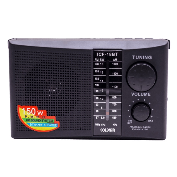 Rádio Coldyir Icf-88BT FM/AM/SW 3 Bandas 3W Preto