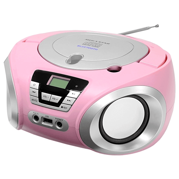 Rádio Micro System Megastar MP1842BTB Toca Cd 1200W Bluetooth Bivolt Rosa