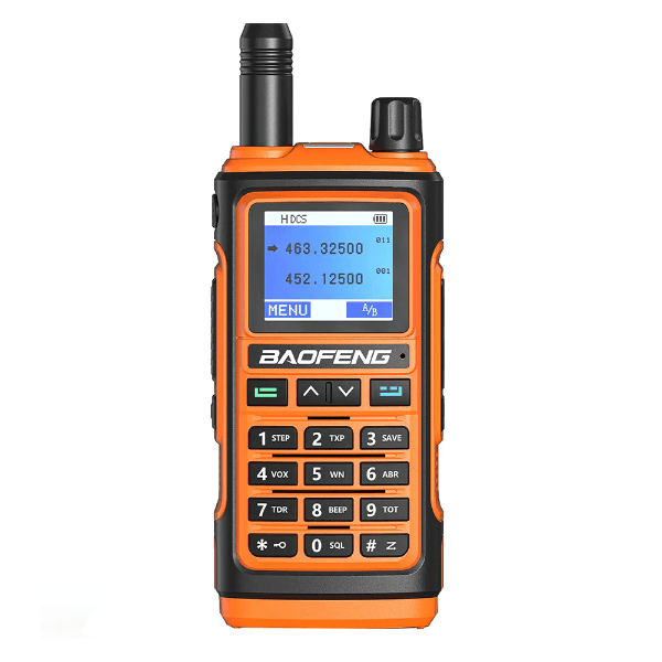 Rádio Comunicador Baofeng Bf-17L 5W 7.4V 136-174MHz 400-520MHz 999 Canais Laranja/Preto