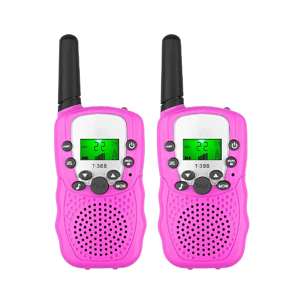 Rádio Comunicador Travel T-388 Kit com 2 Peças / Até 3KM / A Pilha (Não Incluída) - Rosa