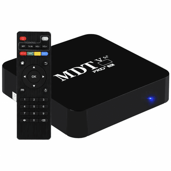 Receptor TV Box Mdtv Pro 5G / 8K / 32 GB / 256 GB / Iptv / Wi-Fi / HDMI / USB / Sd / Mmc / Lan / Android 11.1 - Preto