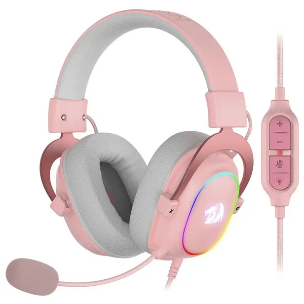 Fones de Ouvido Redragon H510P-RGB Zeus X Pink