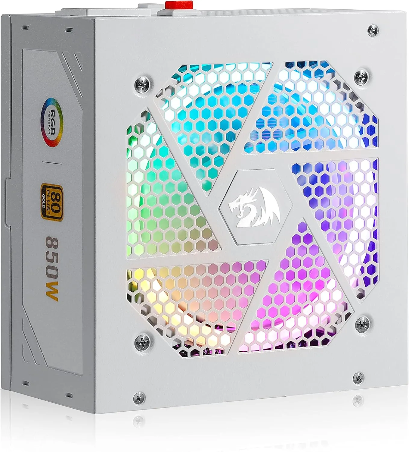 Fonte Redragon 850W Gc-PS007W-1 80PLUS Gold RGB Full Modular Branca