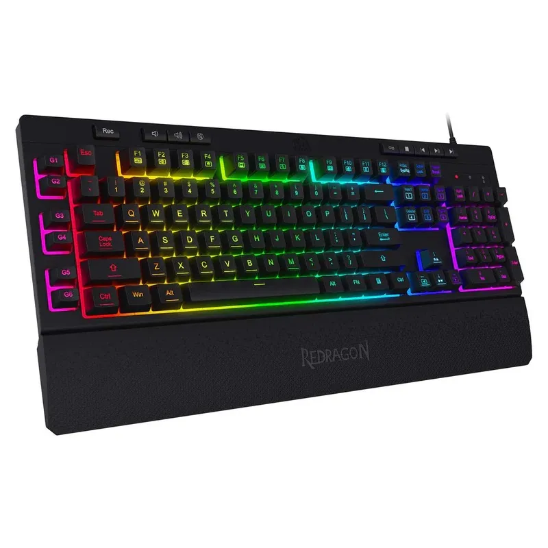 Teclado Redragon Shiva Membrane K512RGB-1 Inglês Preto