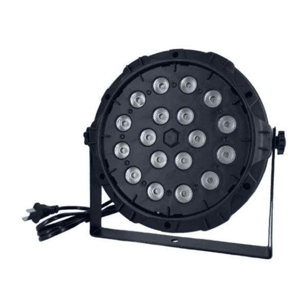 Refletor LED Mini Flat Par Light 18 Leds Com Suporte 3-7 Cores