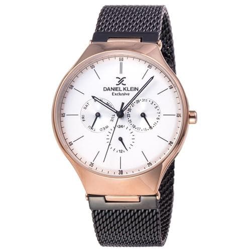 Relógio Analógico Daniel Klein Exclusive Dk11820-5 Masculino Metal Preto e Rosa Ouro