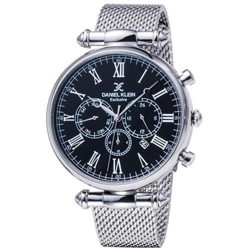 Relógio Analógico Daniel Klein Exclusive Dk11829-3 Masculino Metal Prata e Preto