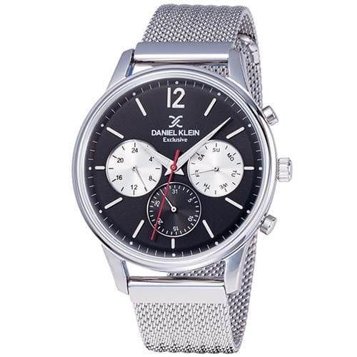 Relógio Analógico Daniel Klein Exclusive Dk11906-2 Masculino Pulseira de Aço Inoxidável Prata e Preto