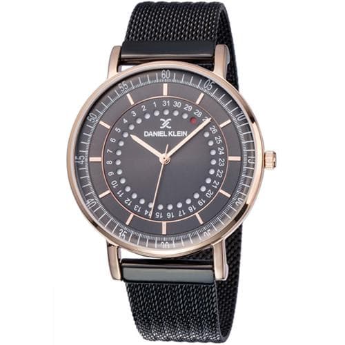 Relógio Analógico Daniel Klein Dk11830-5 Masculino Metal Preto e Rosa Ouro
