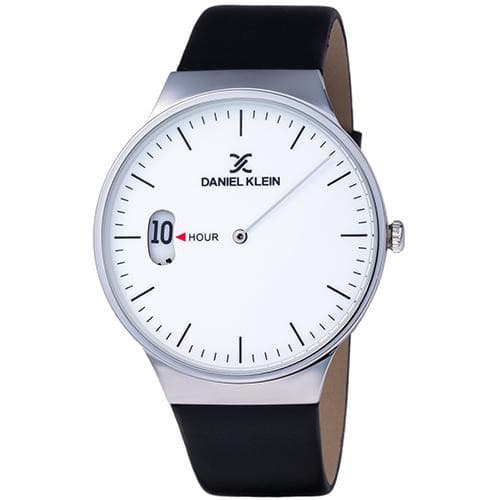 Relógio Analógico Daniel Klein Fiord Dk11908-1 Masculino Pulseira de Couro Preto e Prata
