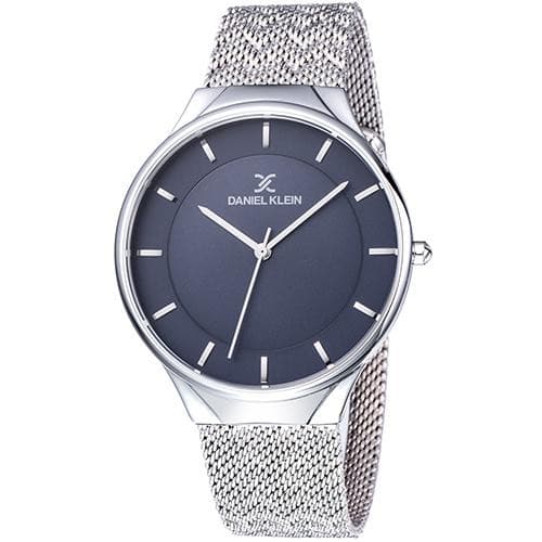 Relógio Analógico Daniel Klein Fiord Dk11909-5 Masculino Pulseira de Aço Inoxidável Prata e Azul Escuro